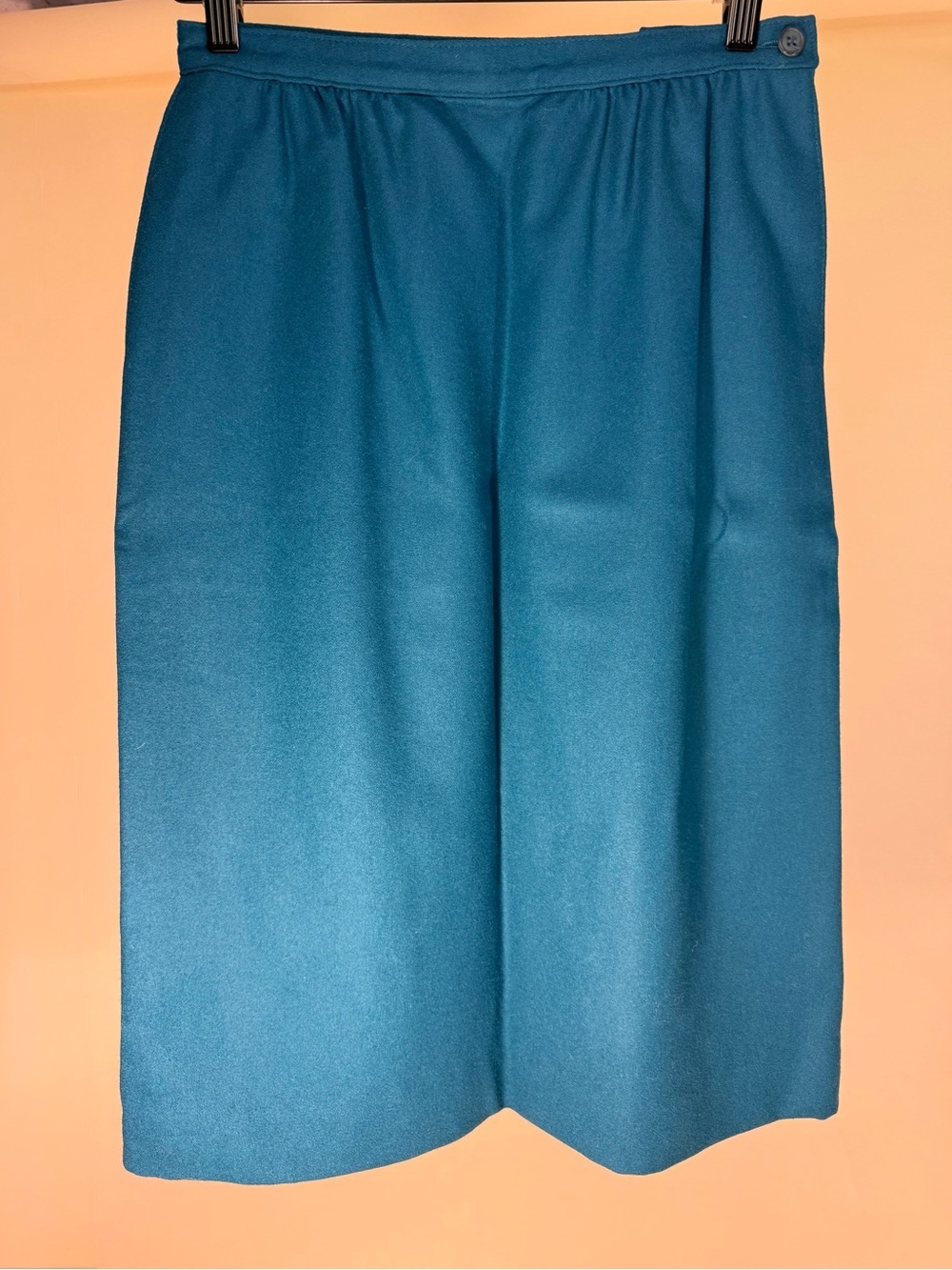 Pendleton Teal Wool Skirt with Orange Logo Label